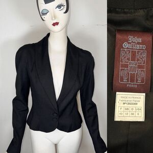 SS 1999 John Galliano Black Linen Blazer